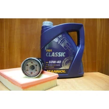 szervíz csomag szett olajcsere készlet Swift 2005-2010 1.3-1.5 benzin,  Mannol 10W40 4l.+ szűrők
