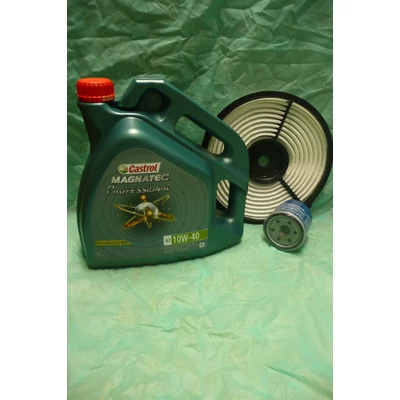 szervíz csomag szett olajcsere készlet Swift 1.0, 1.3 (8V) 2003-ig: Castrol 10W40 4l. olaj + olajszűrő + levegőszűrő
