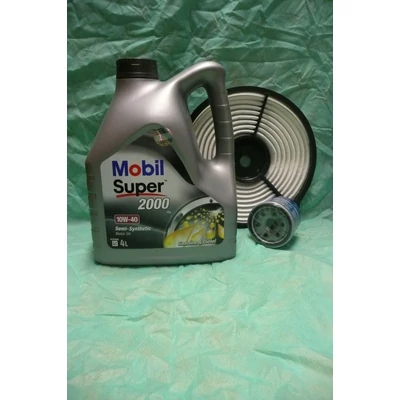 szervíz csomag szett olajcsere készlet Swift 1.0, 1.3 (8V) 2003-ig: Mobil 10W40 4l. olaj + olajszűrő + levegőszűrő