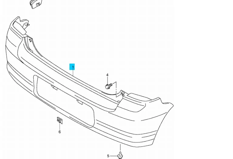 lökhárító hátsó Alto (fekete) 71811M79G00-5PK