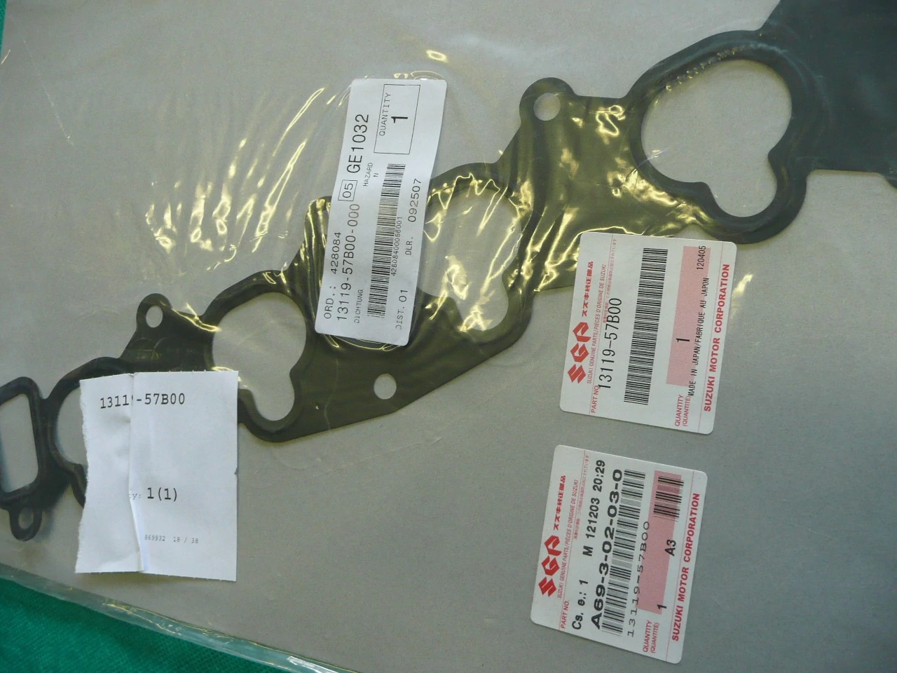 sortömítés szívó Swift 1.3 16V, Wagon-R 1.3  13119-57B00, gyári 