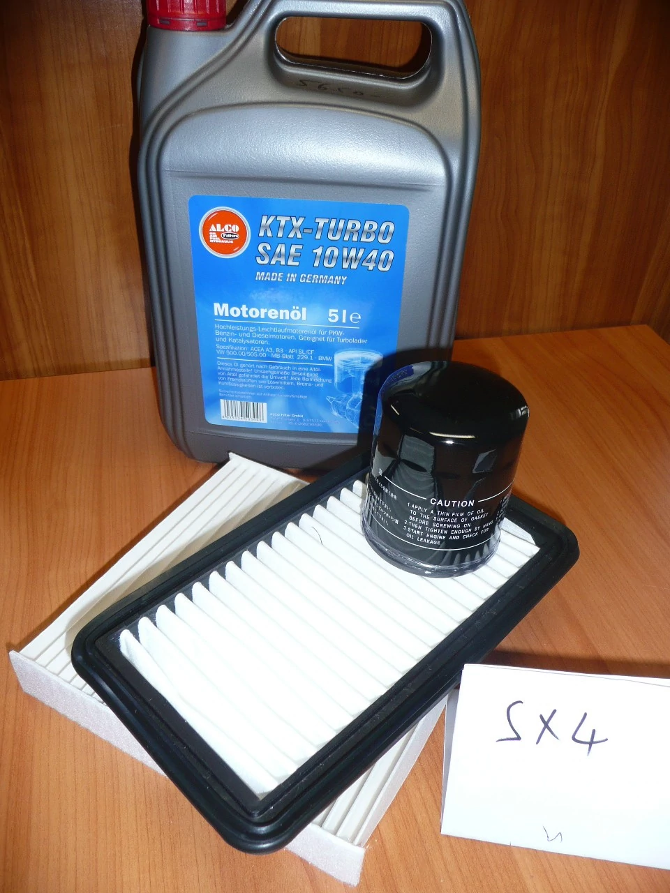 szervíz csomag szett olajcsere készlet SX4 : Alco 10W40 5l.+ olajszűrő + levegőszűrő + pollenszűrő,  (olaj, motorolaj)