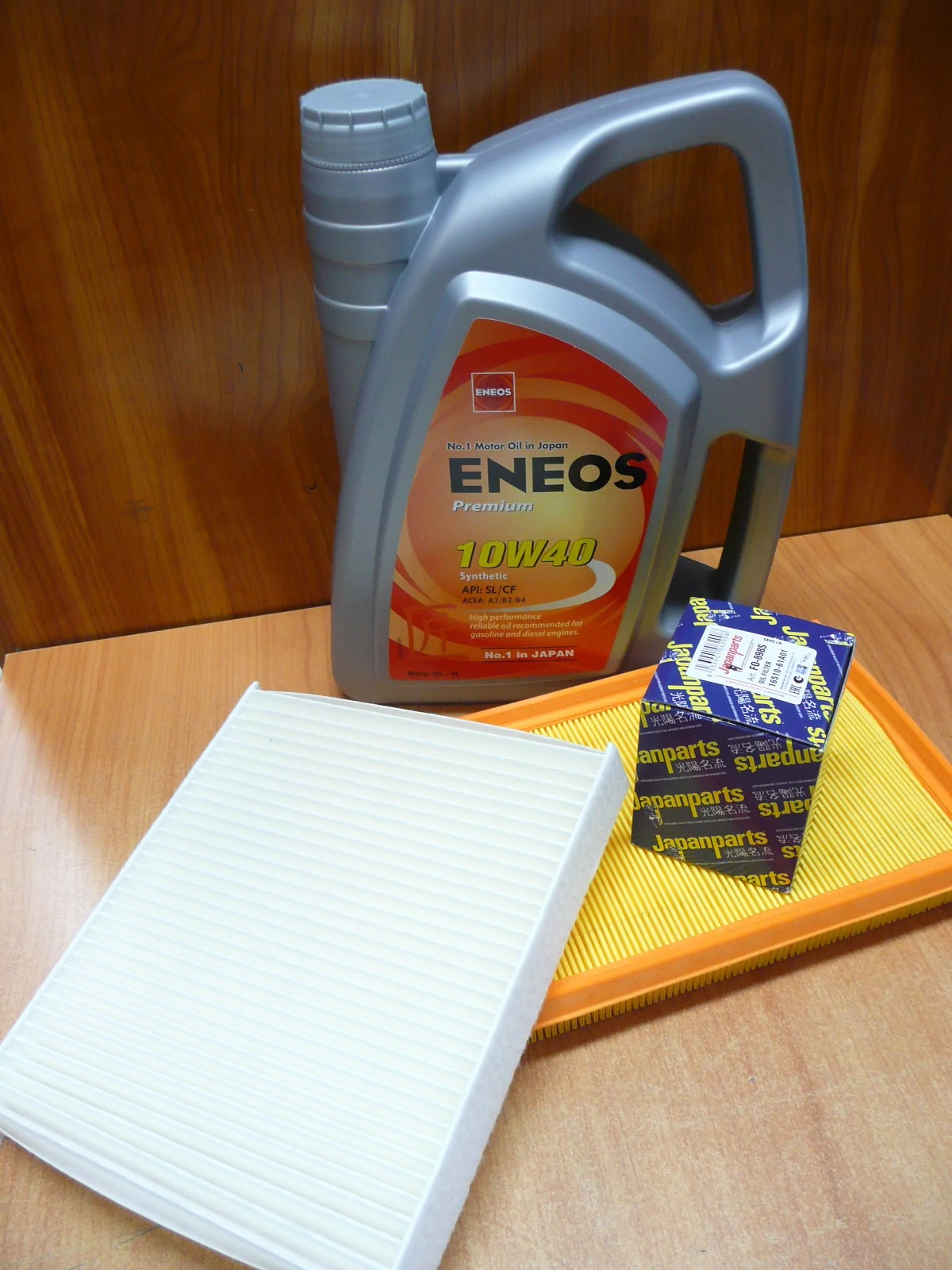 szervíz csomag szett olajcsere készlet SX4  Eneos 10W40 4l.+ olajszűrő + levegő + pollen,  (olaj, motorolaj)  (SX4 2010-től)